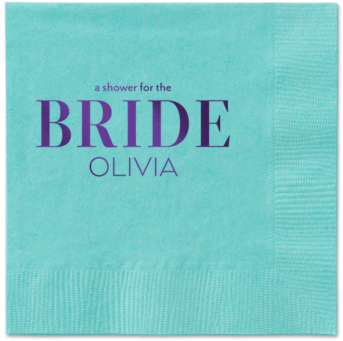 Watercolor Flowers Napkin, Purple, Aqua, purple