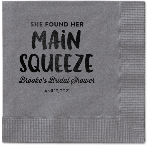 Main Squeeze Napkin, Black, Pewter