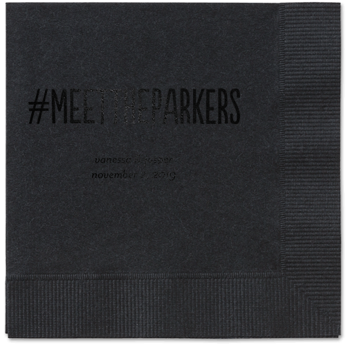 Adorable Couple Napkins, Black, Black, Black