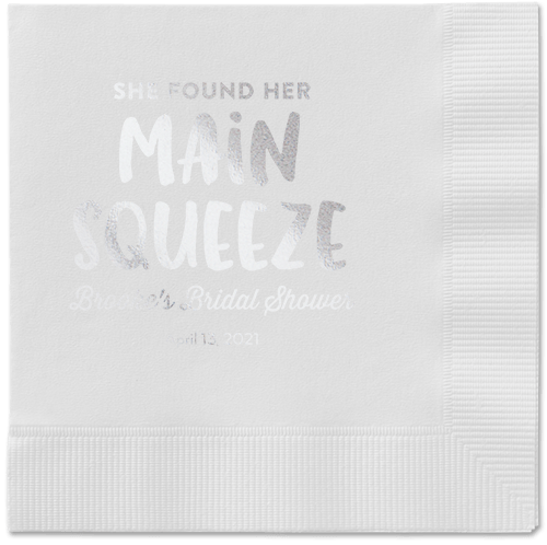 Main Squeeze Napkin, Grey, White, silver
