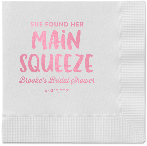 Main Squeeze Napkin, Pink, White