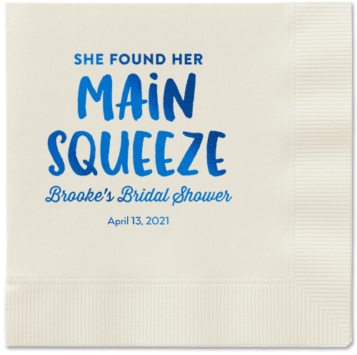 Main Squeeze Napkin, Blue, Ecru, royal