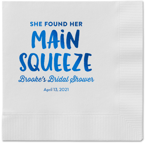 Main Squeeze Napkin, Blue, White, royal