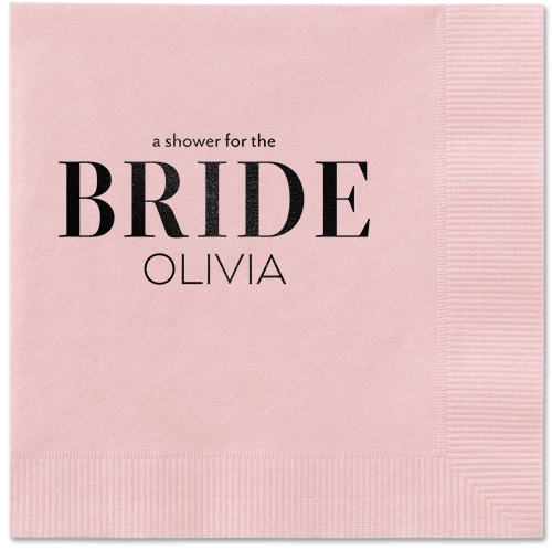 Watercolor Flowers Napkin, Black, Blush, black