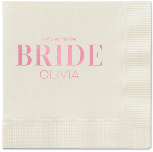 Watercolor Flowers Napkin, Pink, Ecru, blush