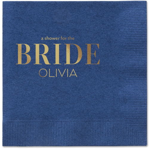 Watercolor Flowers Napkin, Yellow, Navy, gold