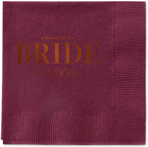 Watercolor Flowers Napkin, Brown, Berry
