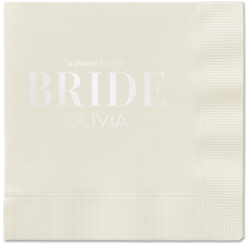 Watercolor Flowers Napkin, White, Ecru, white