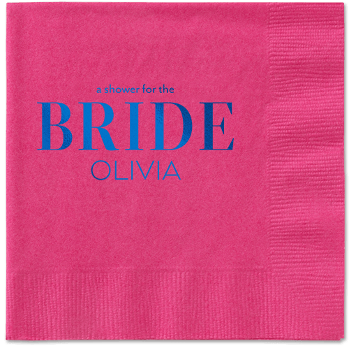 Watercolor Flowers Napkin, Blue, Magenta