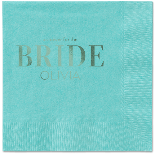 Watercolor Flowers Napkin, Green, Aqua, sage