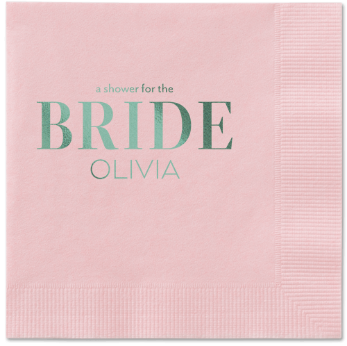 Watercolor Flowers Napkin, Green, Blush