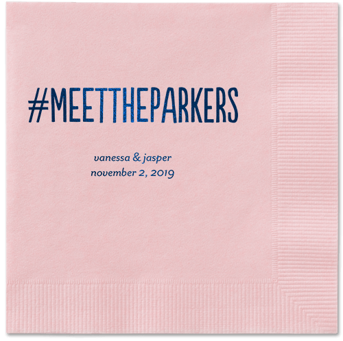 Adorable Couple Napkins, Blue, Blush, Midnight