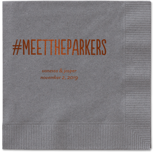 Adorable Couple Napkins, Brown, Pewter, Mocha