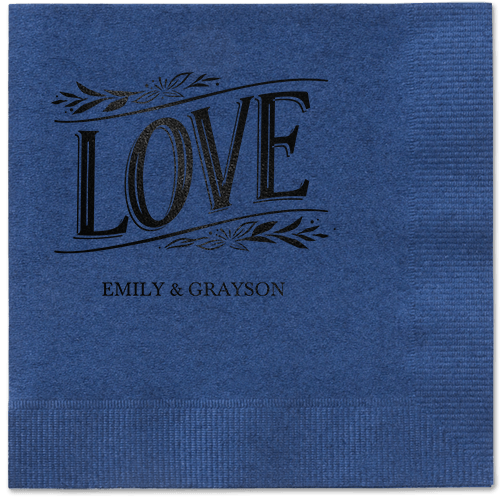 Ornamented Petals Napkin, Black, Navy, black