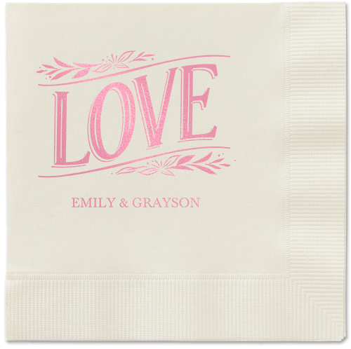 Ornamented Petals Napkin, Pink, Ecru, blush