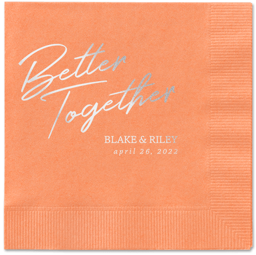 Improved Together Napkin, Grey, Coral