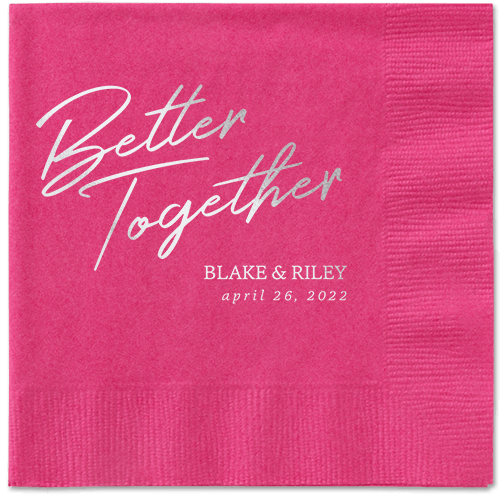 Improved Together Napkin, Grey, Magenta