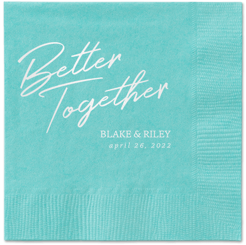 Improved Together Napkin, White, Aqua, white