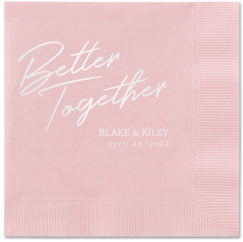 Improved Together Napkin, White, Blush, white