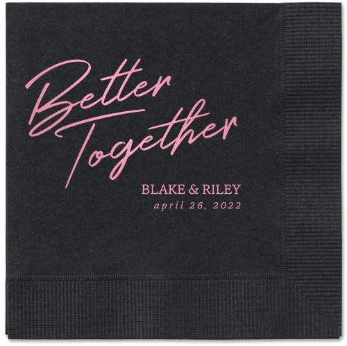 Improved Together Napkin, Pink, Black