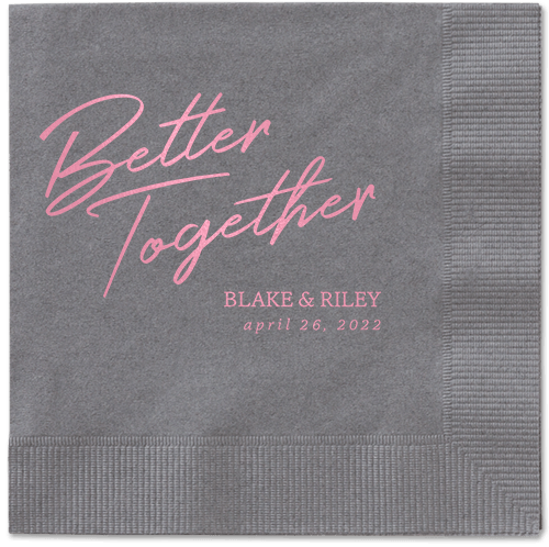 Improved Together Napkin, Pink, Pewter