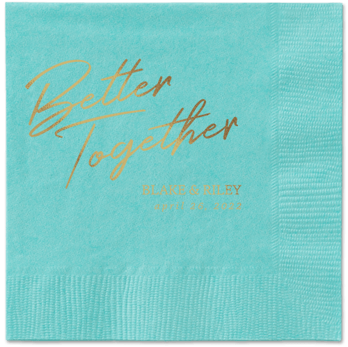Improved Together Napkin, Yellow, Aqua, gold