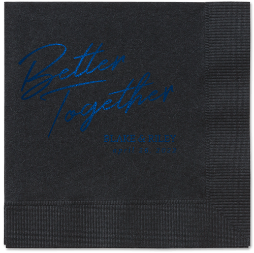 Improved Together Napkin, Blue, Black, midnight