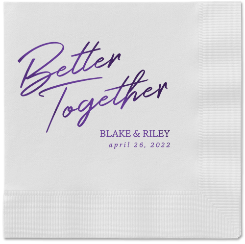 Improved Together Napkin, Purple, White