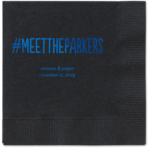 Adorable Couple Napkins, Blue, Black, Royal