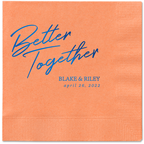 Improved Together Napkin, Blue, Coral, royal