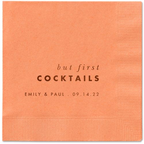 But First Napkin, Brown, Coral, mocha