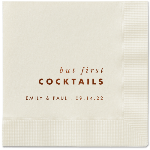 But First Napkin, Brown, Ecru, mocha