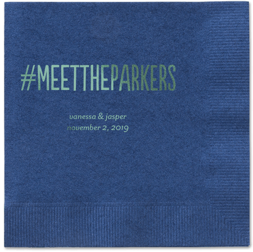 Adorable Couple Napkins, Green, Navy, Sage