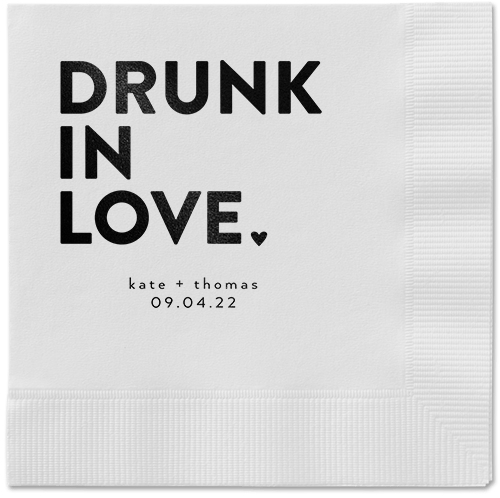 Drunk in Love Napkin, Black, White