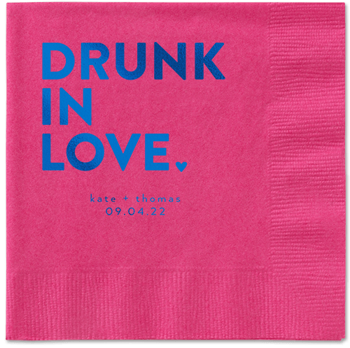 Drunk in Love Napkin, Blue, Magenta