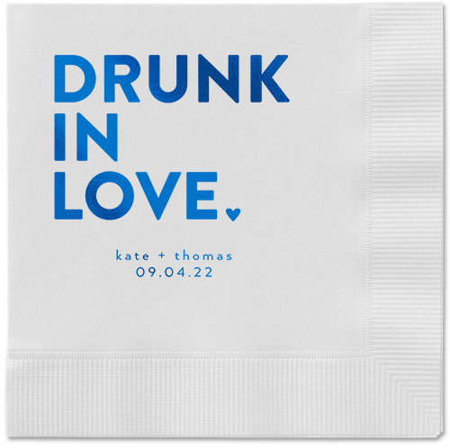 Drunk in Love Napkin, Blue, White