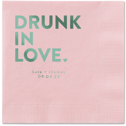 Drunk in Love Napkin, Green, Blush, sage
