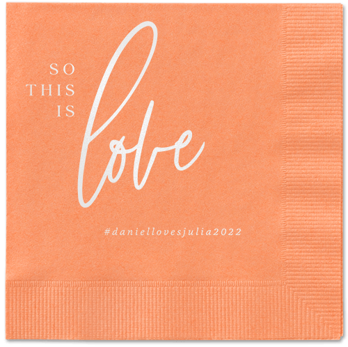So This Is Love Napkin, White, Coral, white