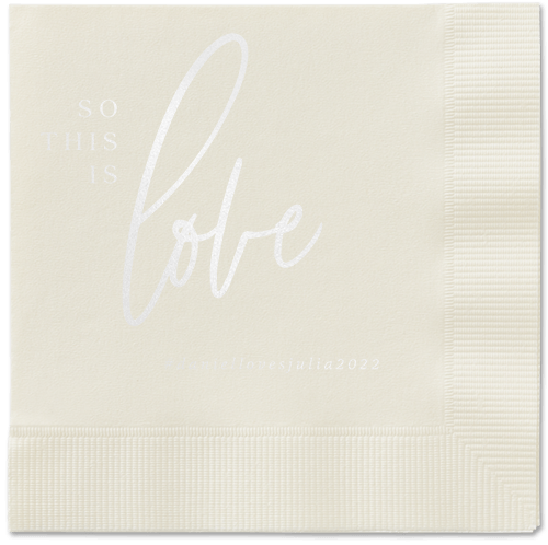 So This Is Love Napkin, White, Ecru