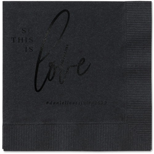 So This Is Love Napkin, Black, Black, black