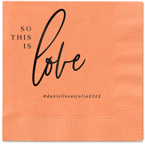 So This Is Love Napkin, Black, Coral