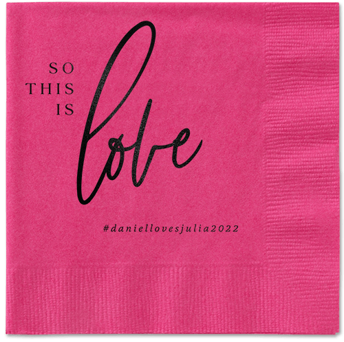 So This Is Love Napkin, Black, Magenta