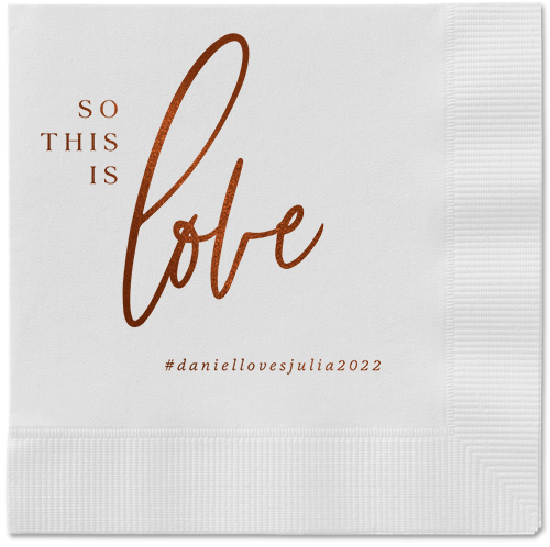 So This Is Love Napkin, Brown, White