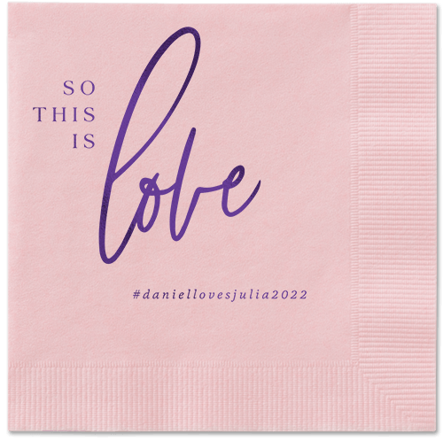 So This Is Love Napkin, Purple, Blush, purple