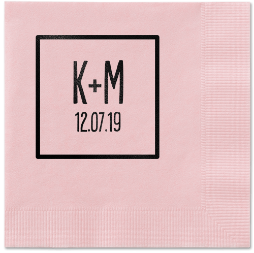 Boxed Bliss Napkins, Black, Blush, Black