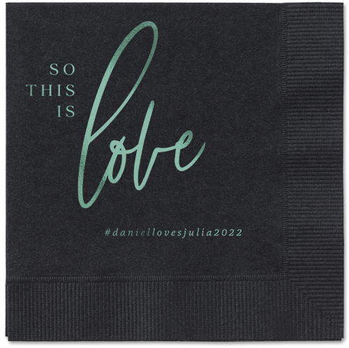 So This Is Love Napkin, Green, Black