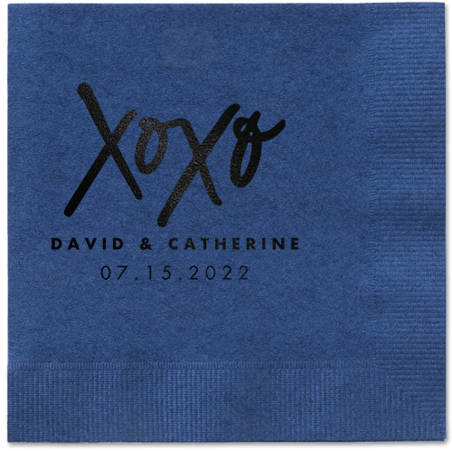 Embrace and Kiss Napkin, Black, Navy, black