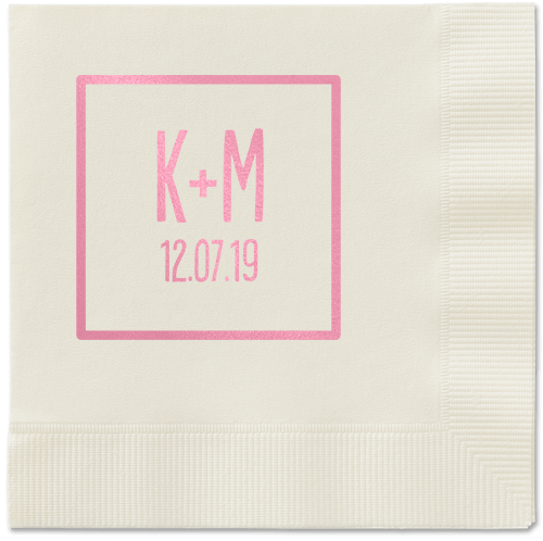 Boxed Bliss Napkins, Pink, Ecru