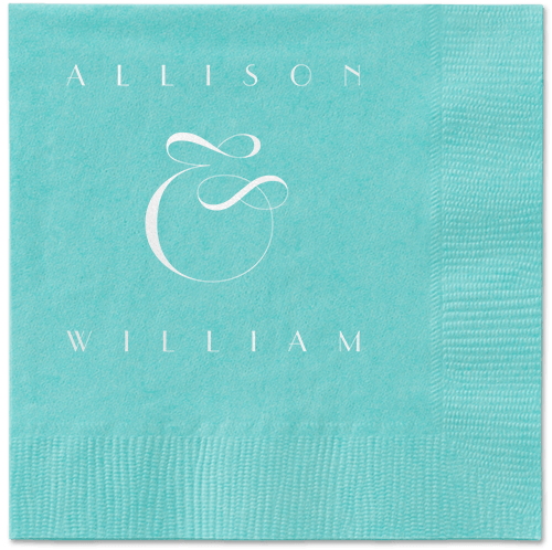 Nouveau Connection Napkin, White, Aqua, white