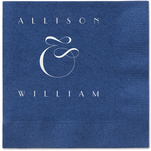 Nouveau Connection Napkin, White, Navy